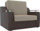 Кресло-кровать Лига Диванов Сенатор / 100691 (80, микровельвет бежевый/экокожа коричневый) - 