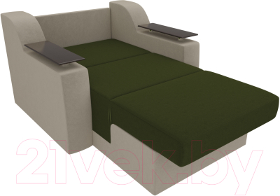 Кресло-кровать Лига Диванов Сенатор / 100692 (80, микровельвет зеленый/бежевый)