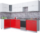 Готовая кухня Интерлиния Мила Gloss 50-12x30 (белый/красный глянец) - 