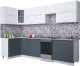 Готовая кухня Интерлиния Мила Gloss 50-12x30 (белый/асфальт глянец) - 