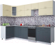 Готовая кухня Интерлиния Мила Gloss 50-12x30 (ваниль/асфальт глянец) - 