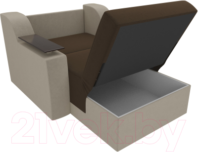 Кресло-кровать Лига Диванов Сенатор / 100693 (80, микровельвет коричневый/бежевый)