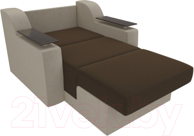 Кресло-кровать Лига Диванов Сенатор / 100693 (80, микровельвет коричневый/бежевый)