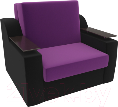Кресло-кровать Лига Диванов Сенатор / 100695 (80, микровельвет фиолетовый/черный)