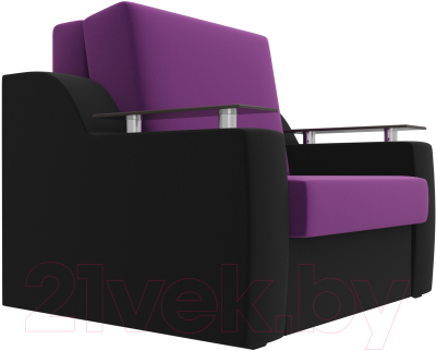 Кресло-кровать Лига Диванов Сенатор / 100695 (80, микровельвет фиолетовый/черный)