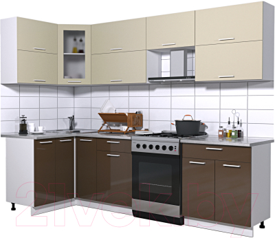 

Готовая кухня Интерлиния, Мила Gloss 60-12x27