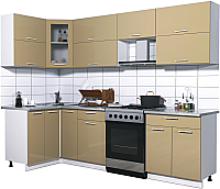 Кухонный гарнитур Интерлиния Мила Gloss 60-12x27 (капучино глянец) - 