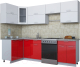 Готовая кухня Интерлиния Мила Gloss 60-12x26 (белый/красный глянец) - 