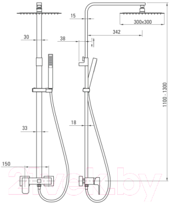 Душевая система Deante Cascada Azalia NAC 01ZM