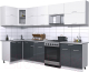 Кухонный гарнитур Интерлиния Мила Gloss 60-12x29 (белый/асфальт глянец) - 