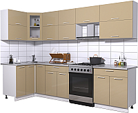 Кухонный гарнитур Интерлиния Мила Gloss 60-12x29 (капучино глянец) - 