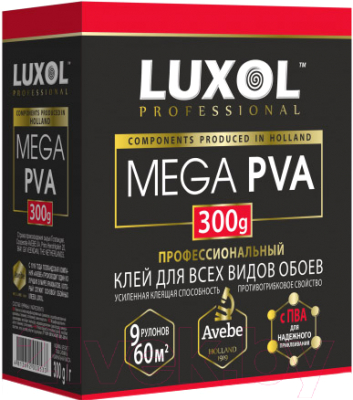 

Клей для обоев Luxol, Белый, Mega PVA