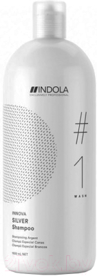 Оттеночный шампунь для волос Indola Innova №1 Silver с содержанием пурпурных пигментов (1.5л)