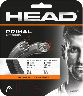 Струна для теннисной ракетки Head Primal 16 / 281017 (12м, антрацит)