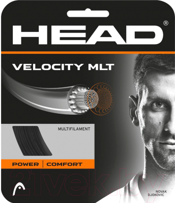 Струна для теннисной ракетки Head Velocity MLT 17 / 281404 (12м, черный)