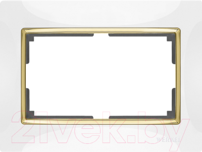 Рамка для выключателя Werkel WL03-Frame-01-DBL / a035260 (белый/золото)