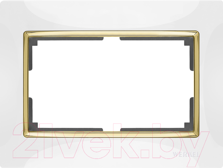 Рамка для выключателей и розеток Werkel WL03-Frame-01-DBL / a035260 (белый/золото)