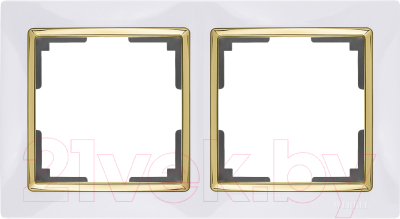 Рамка для выключателя Werkel WL03-Frame-02 / a035253 (белый/золото)
