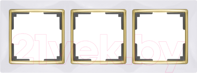 Рамка для выключателя Werkel WL03-Frame-03 / a035254 (белый/золото)