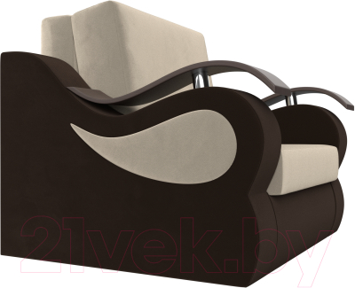 Кресло-кровать Лига Диванов Меркурий 223 / 100673 (80, микровельвет бежевый/коричневый)