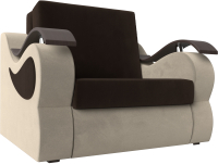 Кресло-кровать Лига Диванов Меркурий 223 / 100675 (80, микровельвет коричневый/бежевый) - 