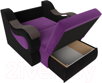 Кресло-кровать Лига Диванов Меркурий 223 / 100676 (80, микровельвет фиолетовый/черный)