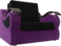 Кресло-кровать Лига Диванов Меркурий 223 / 100677 (80, микровельвет черный/фиолетовый) - 