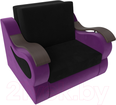 Кресло-кровать Лига Диванов Меркурий 223 / 100677 (80, микровельвет черный/фиолетовый)