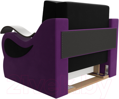 Кресло-кровать Лига Диванов Меркурий 223 / 100677 (80, микровельвет черный/фиолетовый)