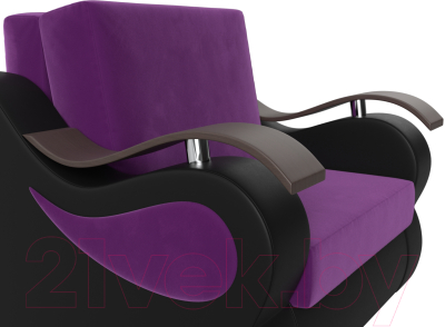 Кресло-кровать Лига Диванов Меркурий 223 / 100678 (80, микровельвет фиолетовый/экокожа черный)