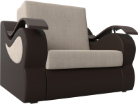 Кресло-кровать Лига Диванов Меркурий 223 / 100682 (80, рогожка бежевый/экокожа коричневый) - 