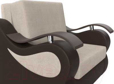 Кресло-кровать Лига Диванов Меркурий 223 / 100682 (80, рогожка бежевый/экокожа коричневый)
