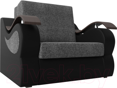 Кресло-кровать Лига Диванов Меркурий 223 / 100684 (80, рогожка серый/экокожа черный)