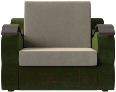 Кресло-кровать Лига Диванов Меркурий 223 / 100672 (60, микровельвет бежевый/зеленый)