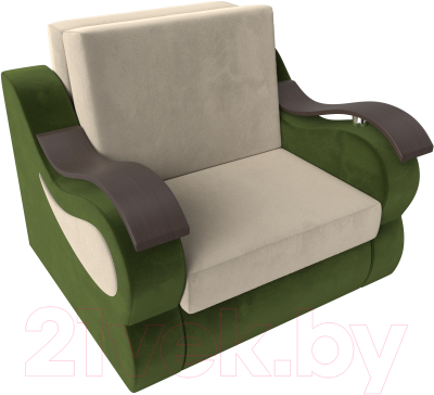 Кресло-кровать Лига Диванов Меркурий 223 / 100672 (60, микровельвет бежевый/зеленый)