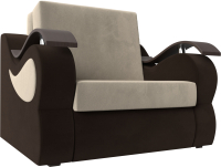 Кресло-кровать Лига Диванов Меркурий 223 / 100673 (60, микровельвет бежевый/коричневый) - 