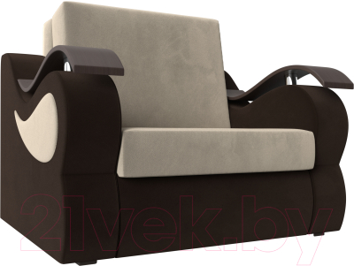 Кресло-кровать Лига Диванов Меркурий 223 / 100673 (60, микровельвет бежевый/коричневый)