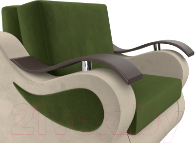Кресло-кровать Лига Диванов Меркурий 223 / 100674 (60, микровельвет зеленый/бежевый)