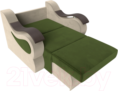 Кресло-кровать Лига Диванов Меркурий 223 / 100674 (60, микровельвет зеленый/бежевый)