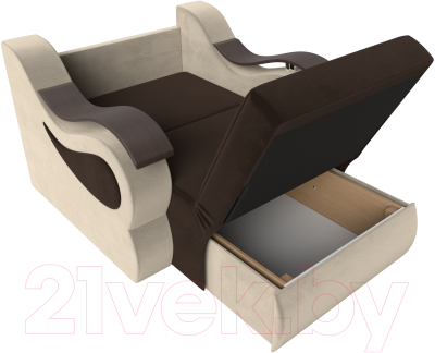 Кресло-кровать Лига Диванов Меркурий 223 / 100675 (60, микровельвет коричневый/бежевый)