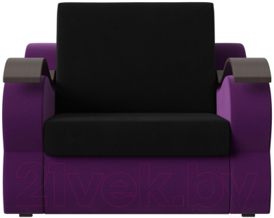 Кресло-кровать Лига Диванов Меркурий 223 / 100677 (60, микровельвет черный/фиолетовый)