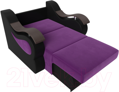 Кресло-кровать Лига Диванов Меркурий 223 / 100678 (60, микровельвет фиолетовый/экокожа черный)