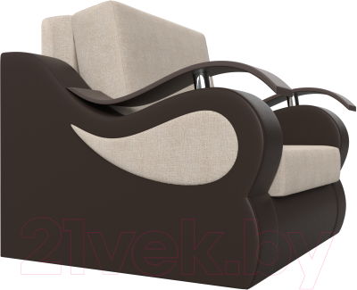 Кресло-кровать Лига Диванов Меркурий 223 / 100682 (60, рогожка бежевый/экокожа коричневый)