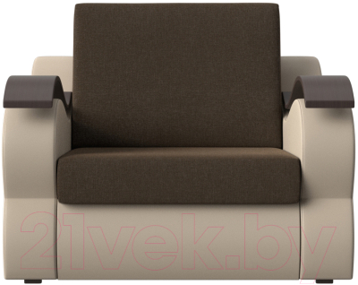 Кресло-кровать Лига Диванов Меркурий 223 / 100683 (60, рогожка коричневый/экокожа бежевый)