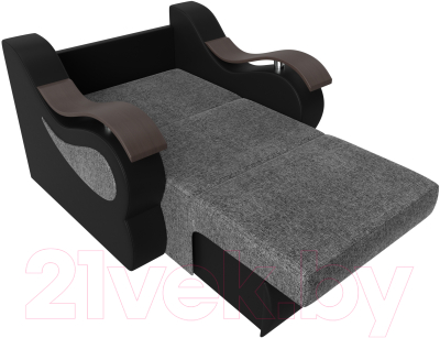 Кресло-кровать Лига Диванов Меркурий 223 / 100684 (60, рогожка серый/экокожа черный)
