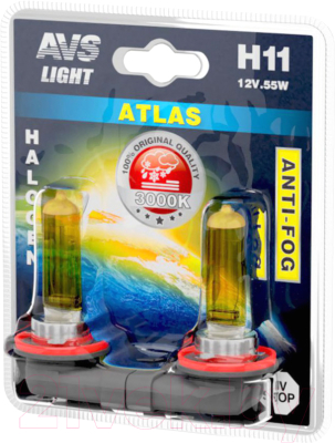 Комплект автомобильных ламп AVS Atlas Anti-Fog A78619S (2шт)