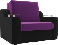 Кресло-кровать Лига Диванов Сенатор / 100695 (60, микровельвет фиолетовый/черный) - 