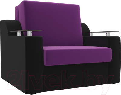 Кресло-кровать Лига Диванов Сенатор / 100695 (60, микровельвет фиолетовый/черный)