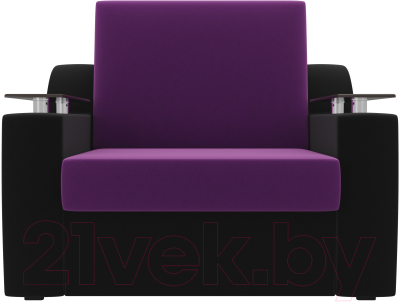 Кресло-кровать Лига Диванов Сенатор / 100695 (60, микровельвет фиолетовый/черный)