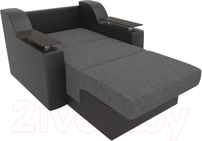 Кресло-кровать Лига Диванов Сенатор / 100703 (60, рогожка серый/экокожа черный)